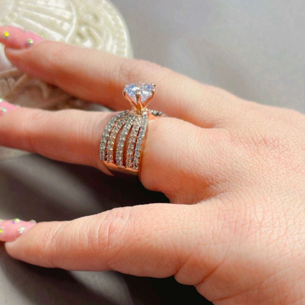 Moonbeam Square Halo Ring