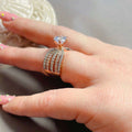 Moonbeam Square Halo Ring
