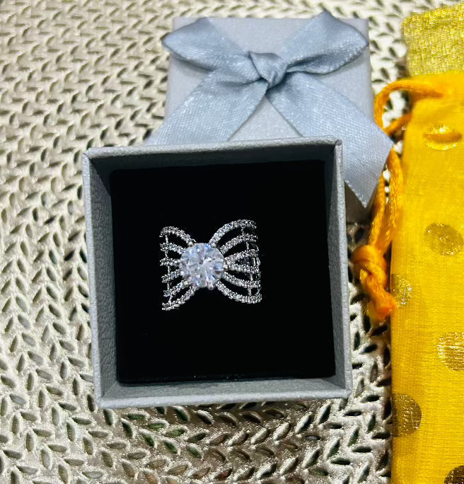 Moonbeam Square Halo Ring
