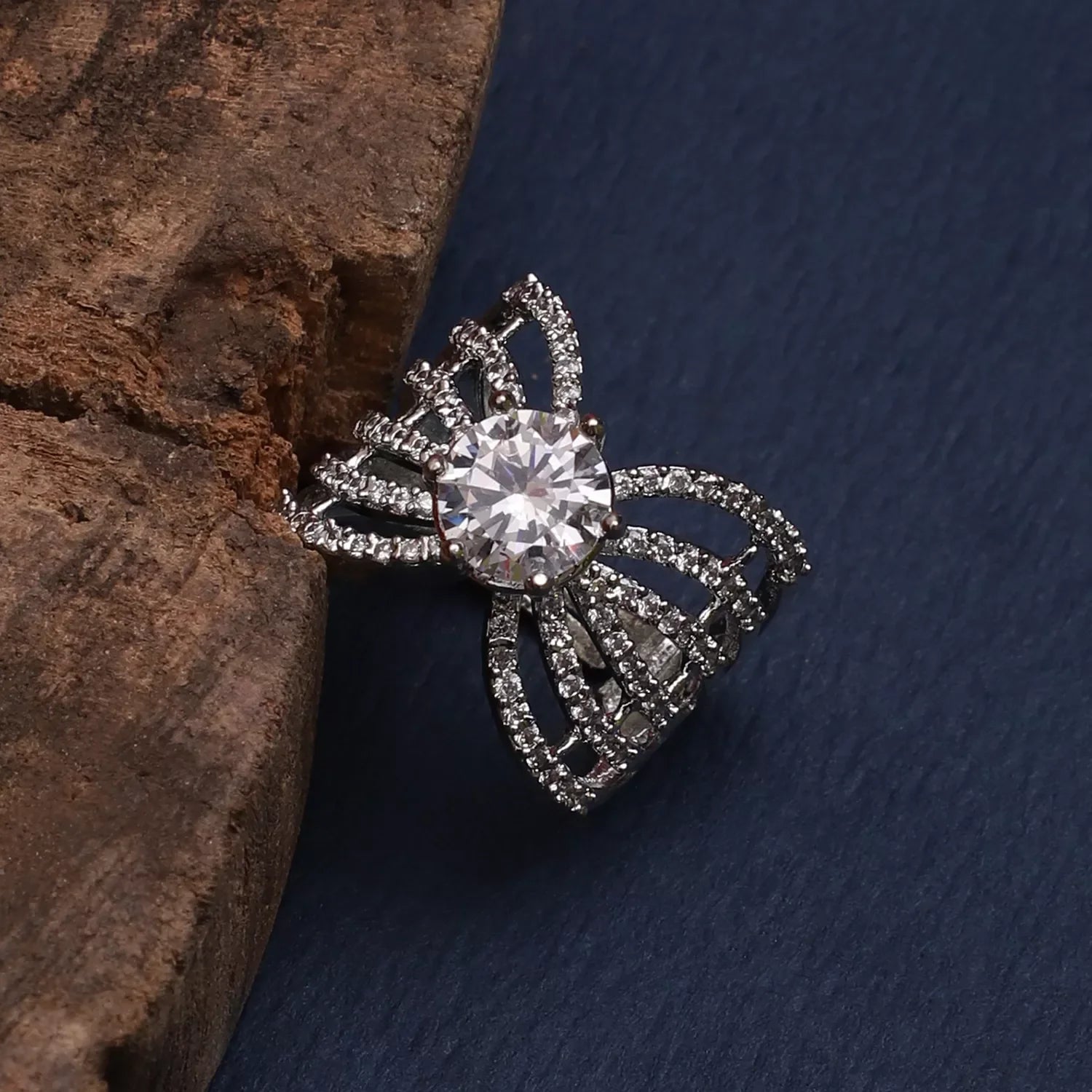 Moonbeam Square Halo Ring