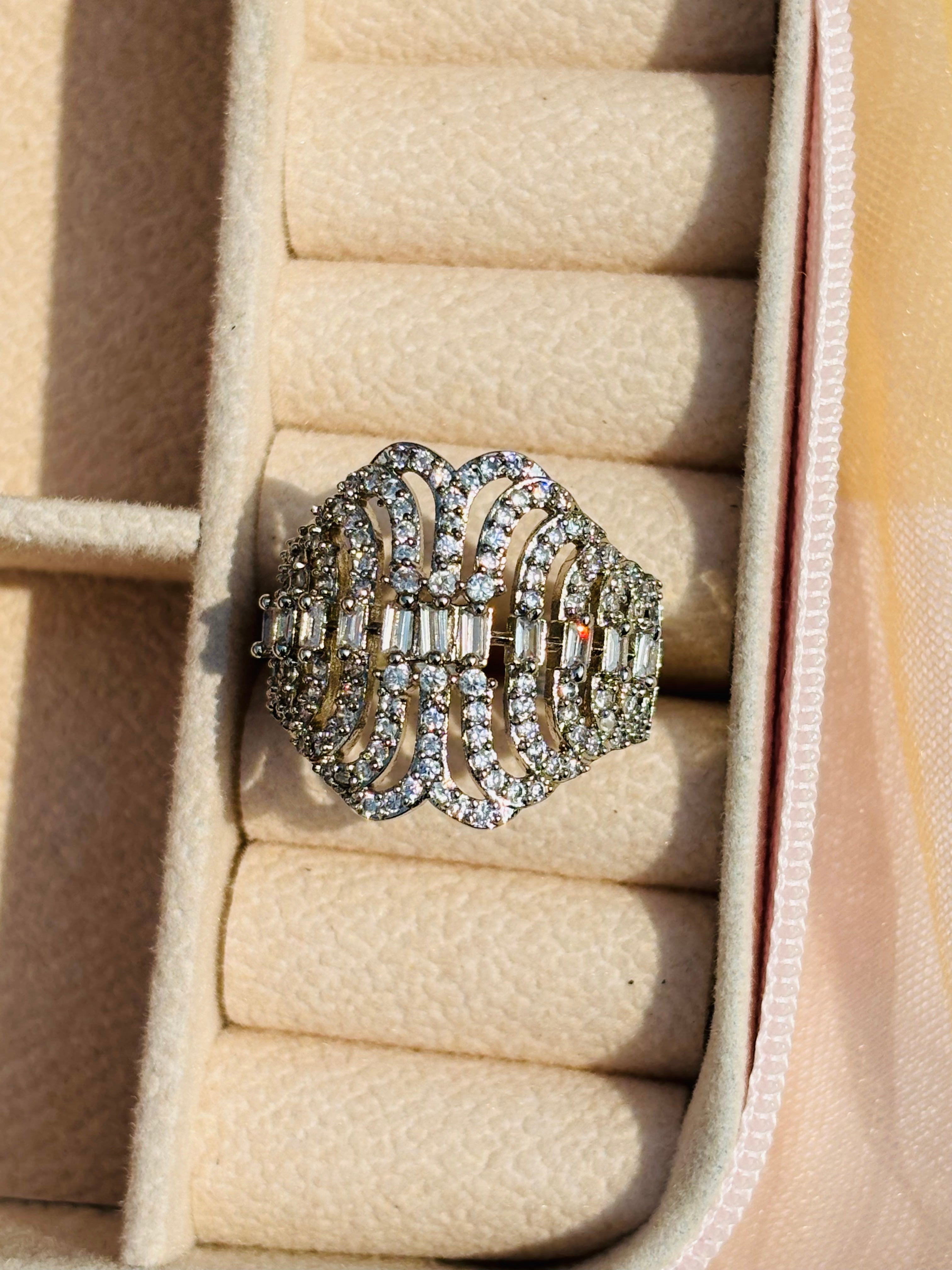Diamond Halo Emblem Ring