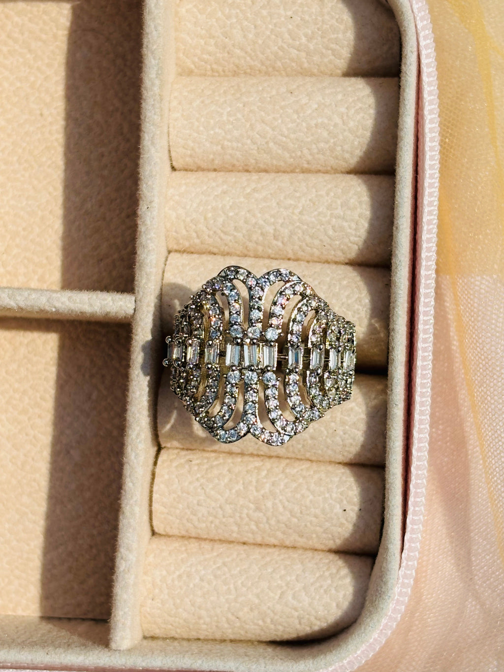 Diamond Halo Emblem Ring