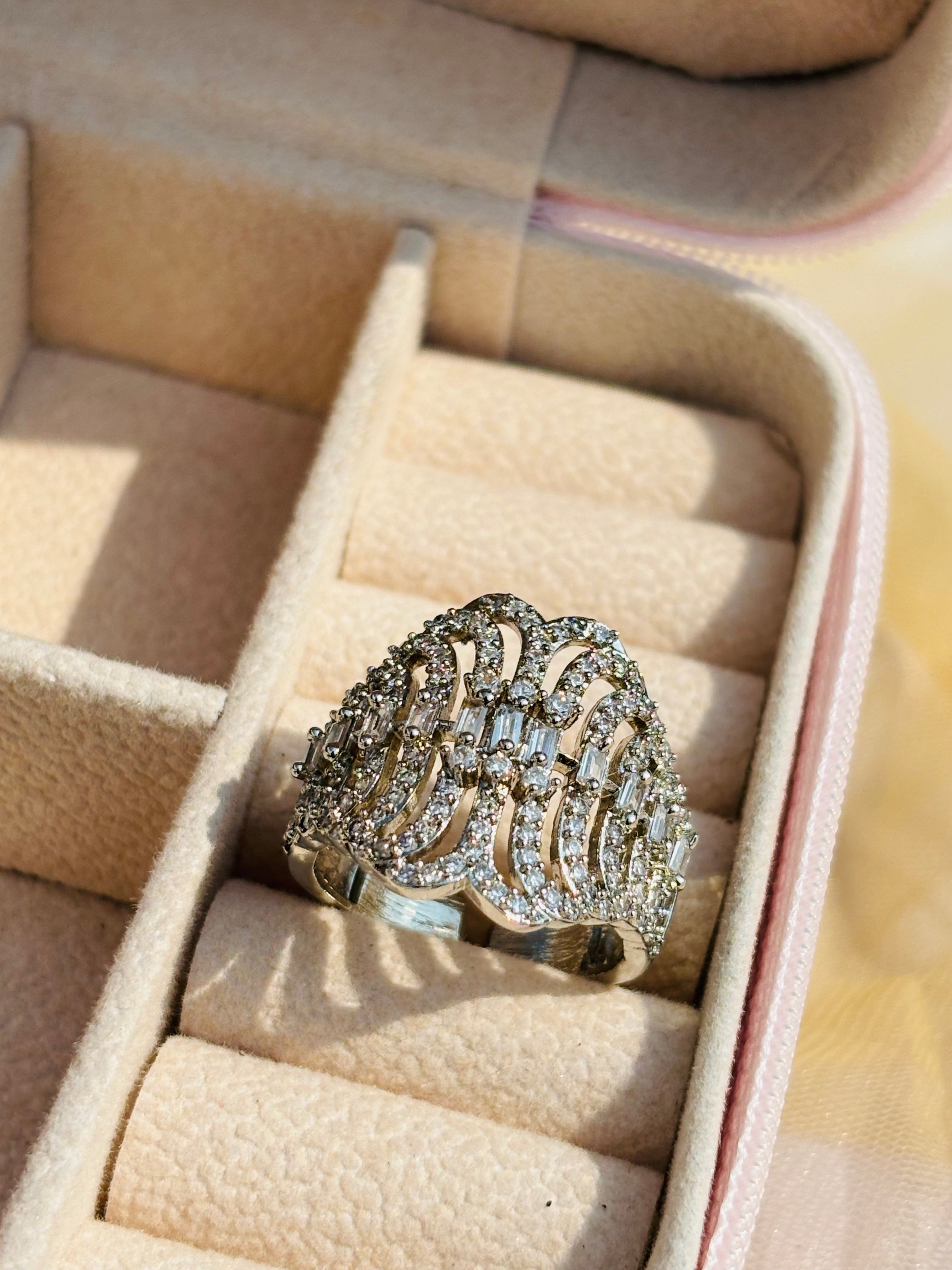 Diamond Halo Emblem Ring