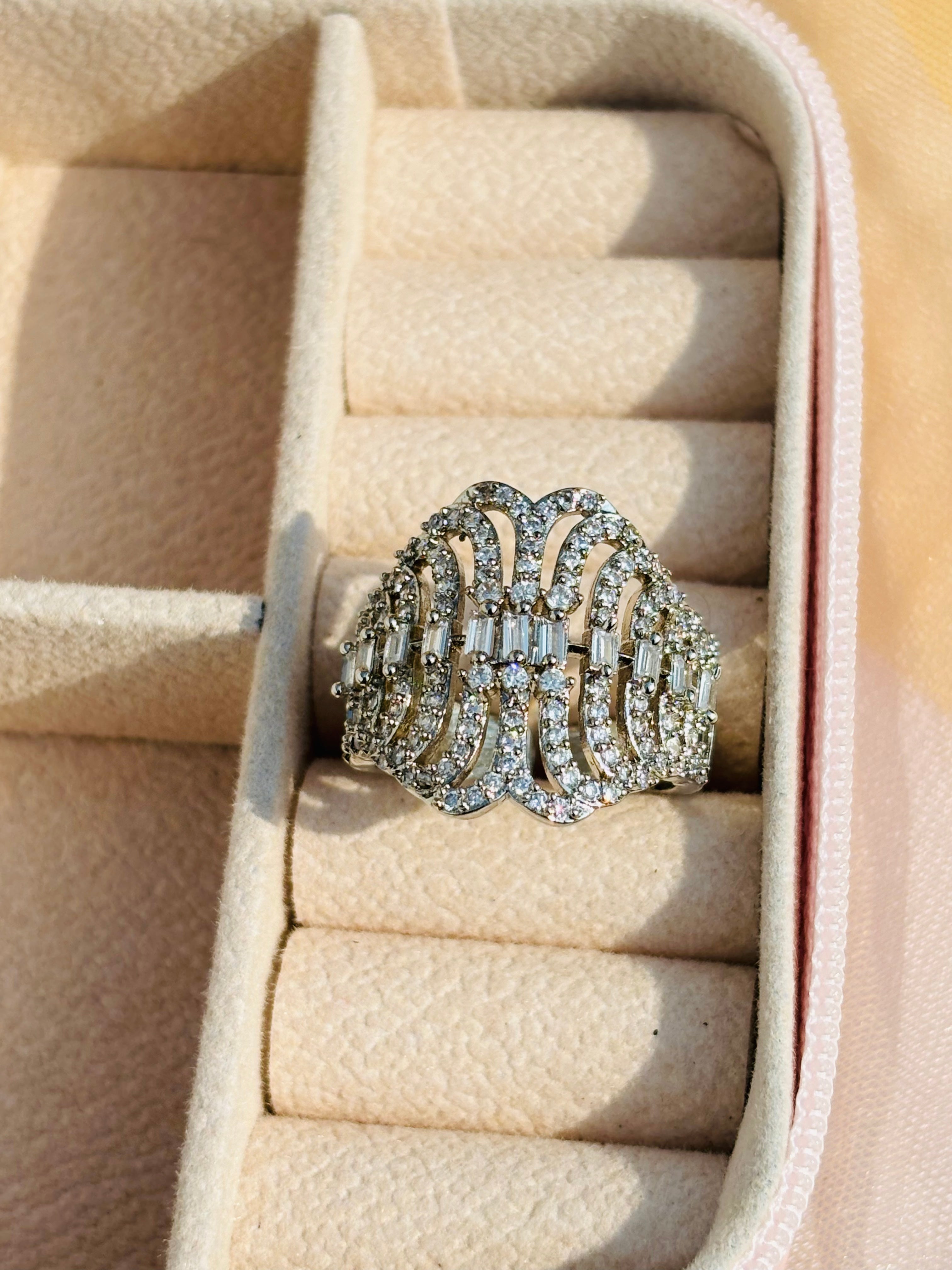 Diamond Halo Emblem Ring