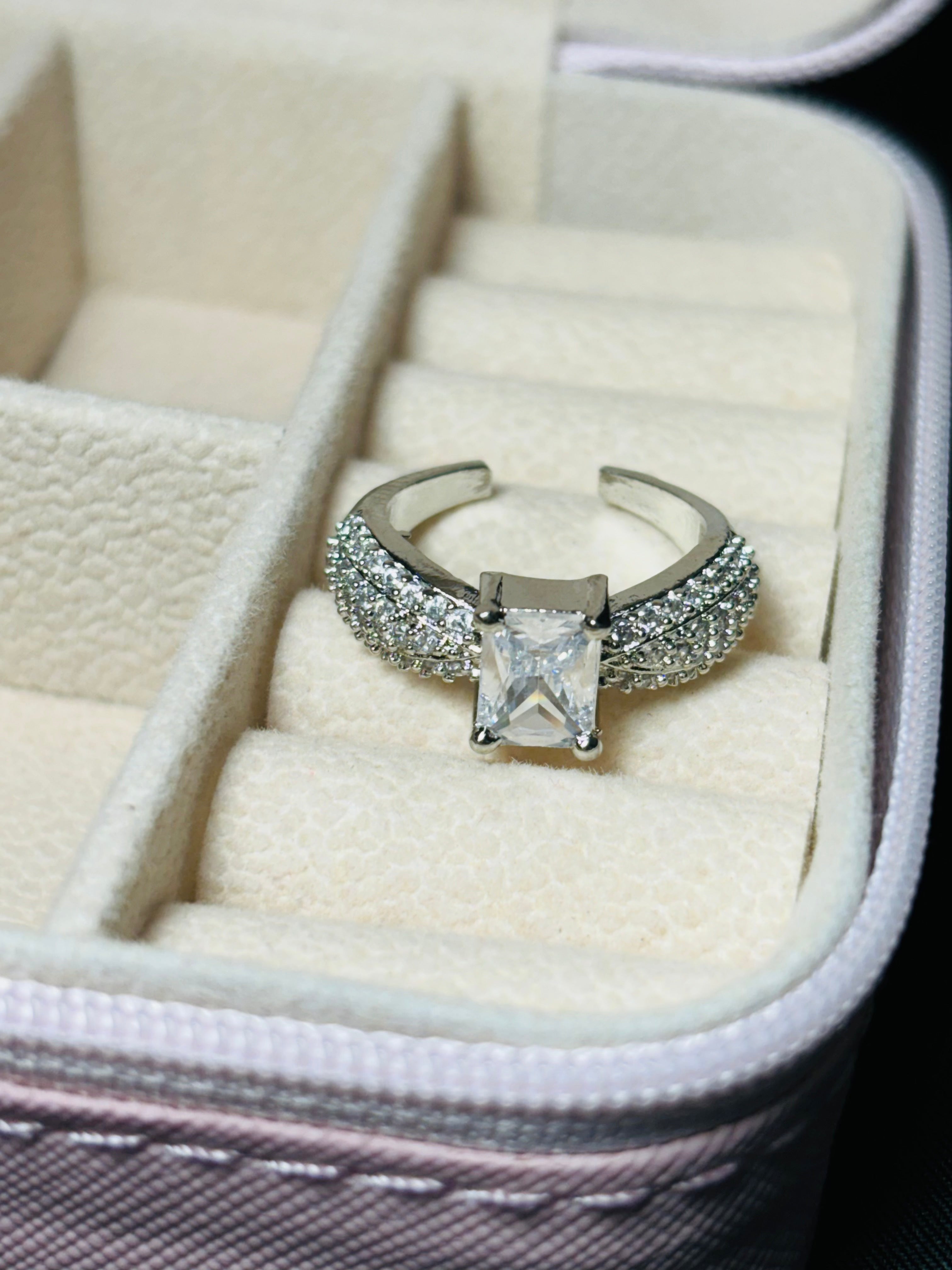 Elegance Square Halo Ring