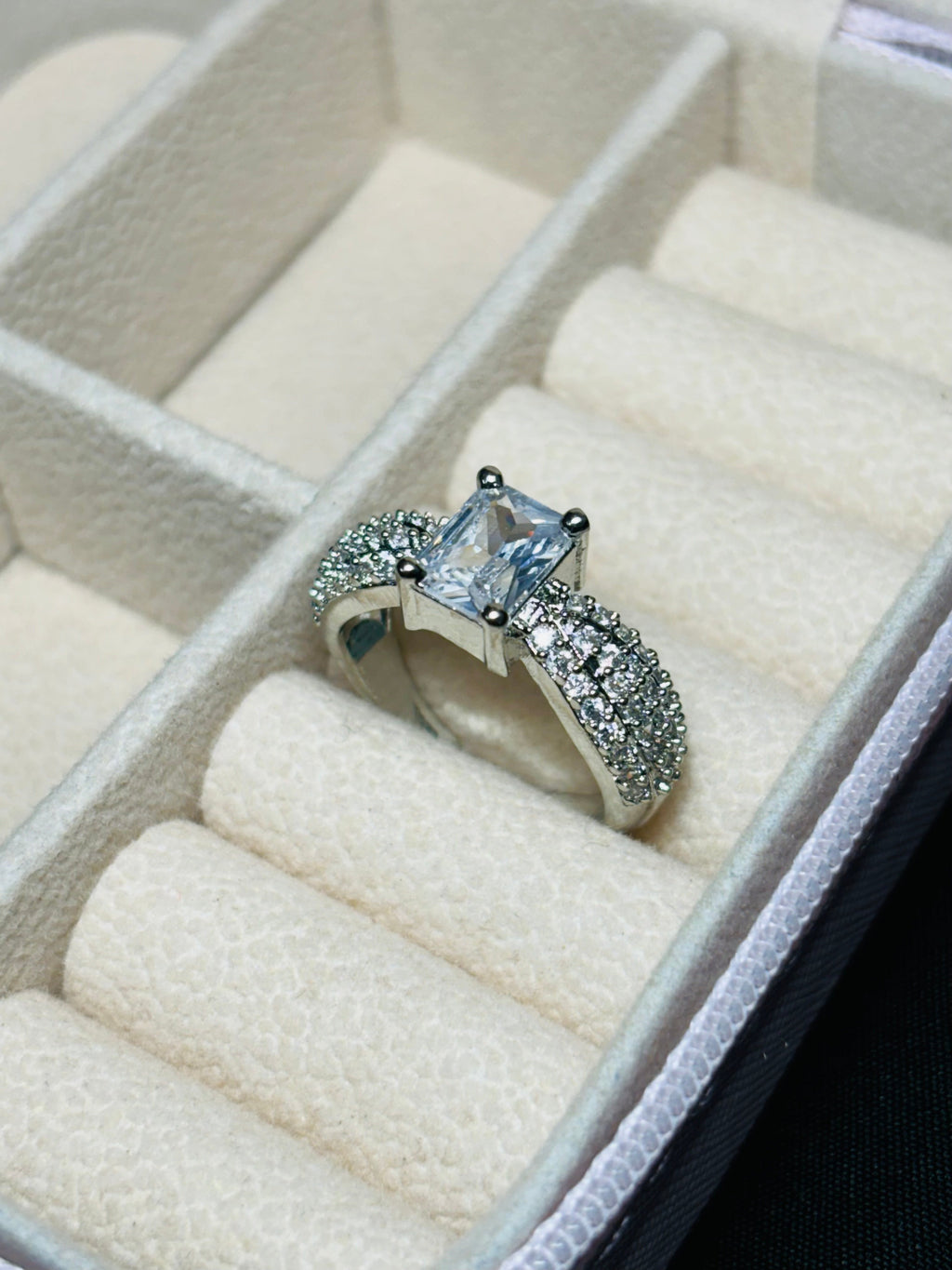 Elegance Square Halo Ring