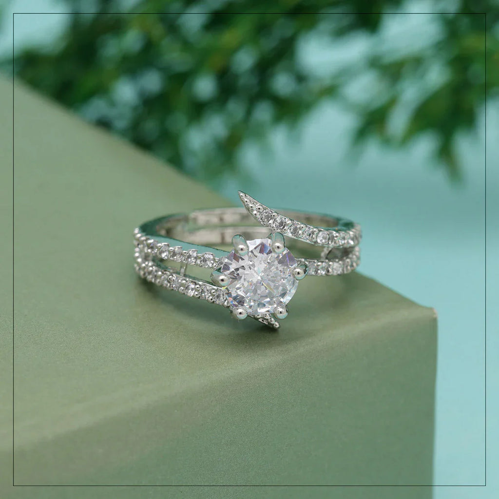 Prism Halo Emerald Cut Ring