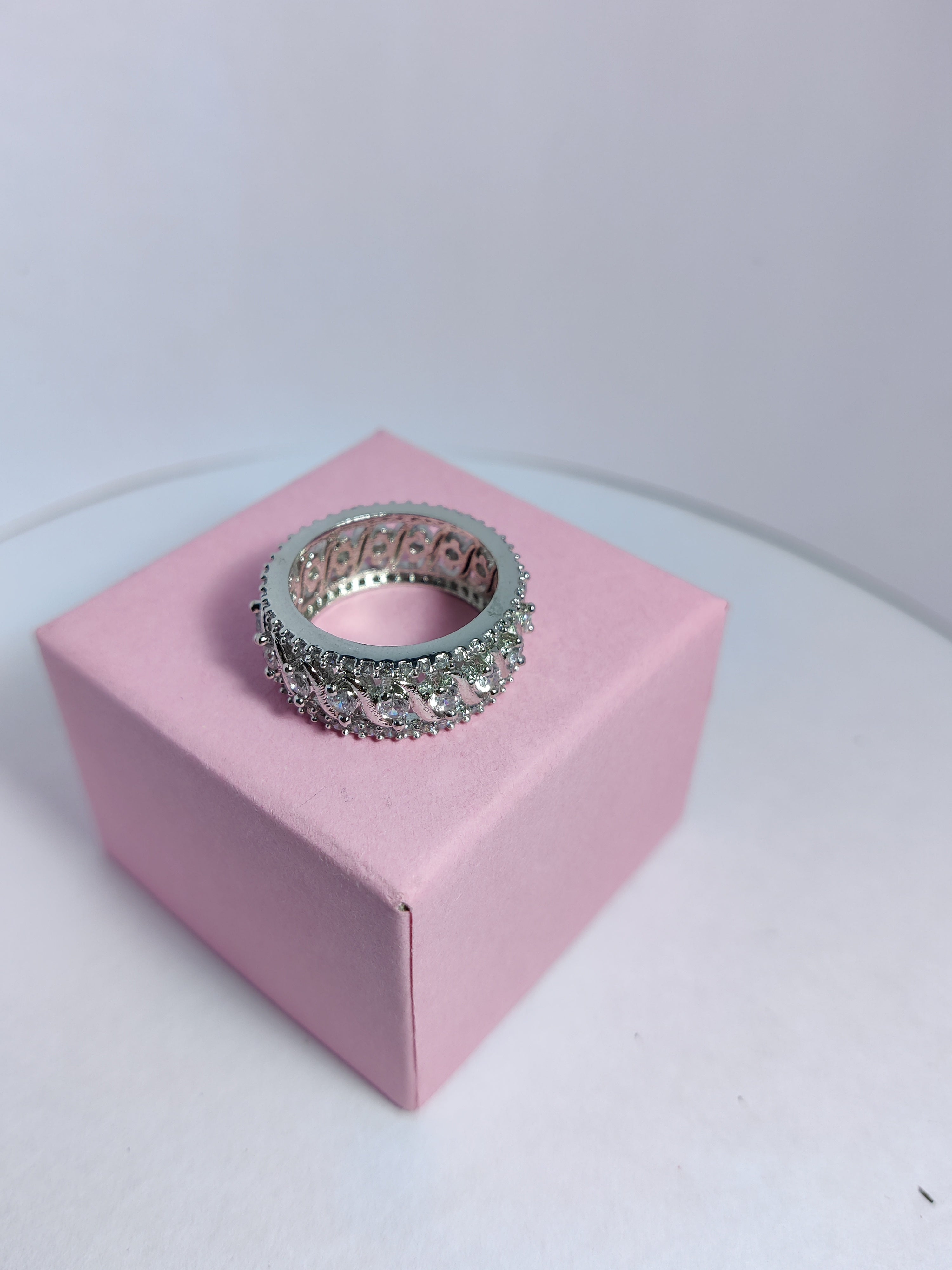 Celeste Square Halo Ring