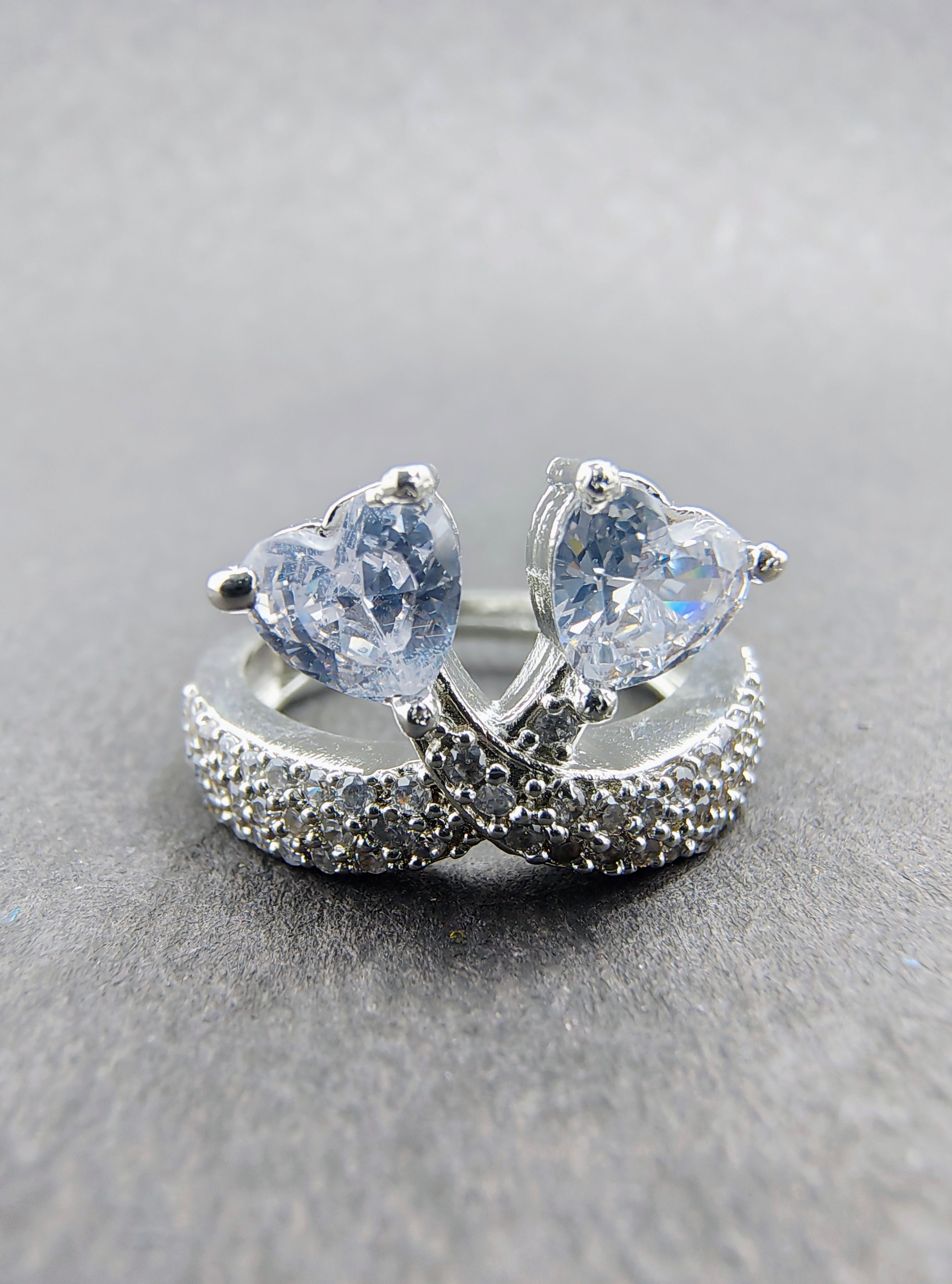 Crystal Crown Engagement Ring