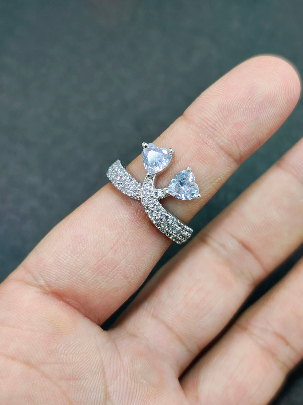 Crystal Crown Engagement Ring