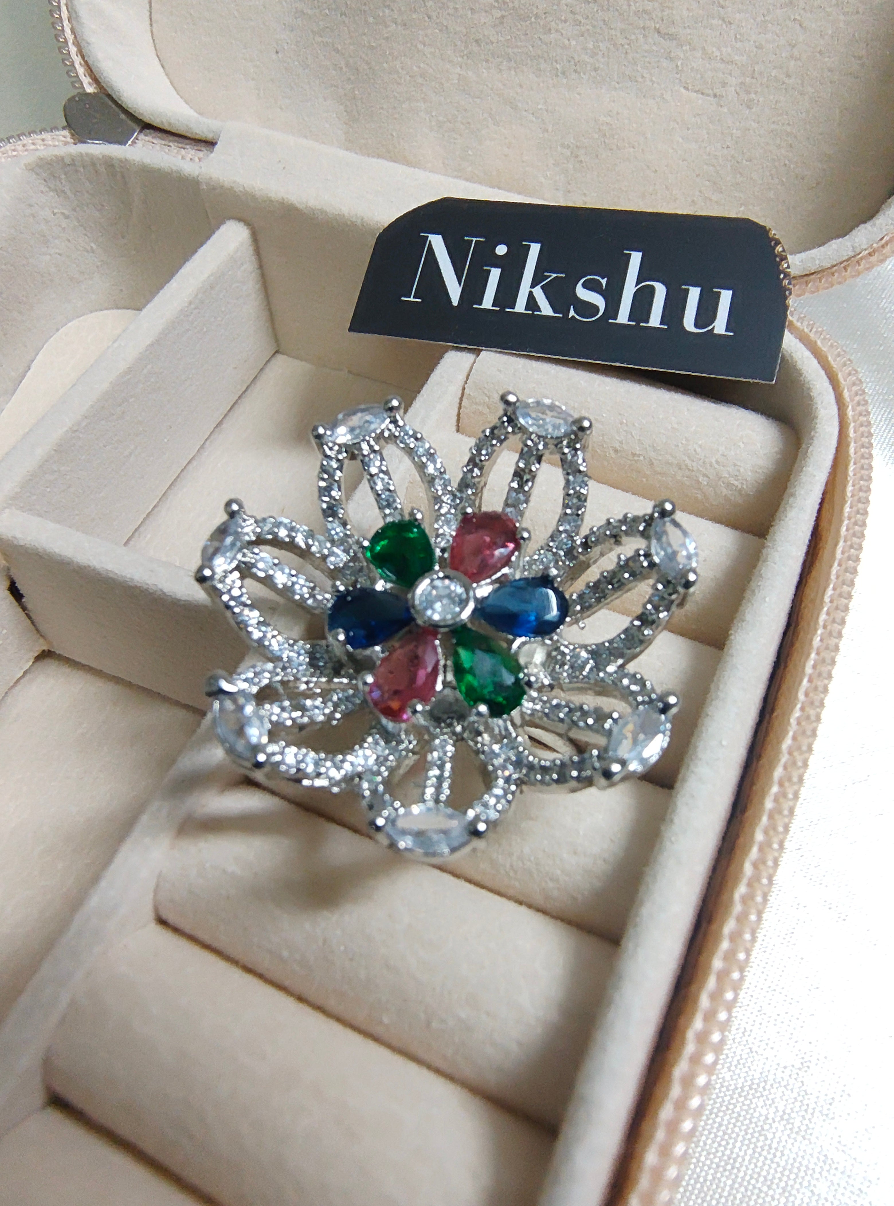 Diamond Halo Emblem Ring