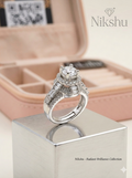 Nikshu Signature Diamond Solitaire Ring in White Gold